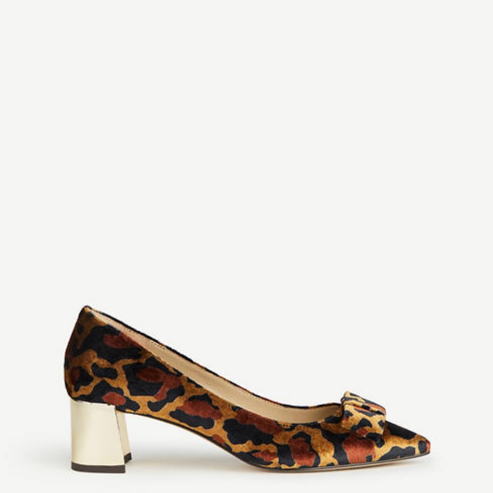Jolene Leopard Velvet Bow Pump